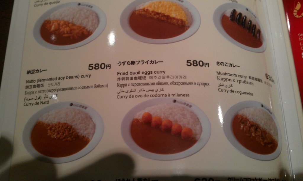 Went to a chain restaurant called Coco Ichibanya -- menu in English and Russian!